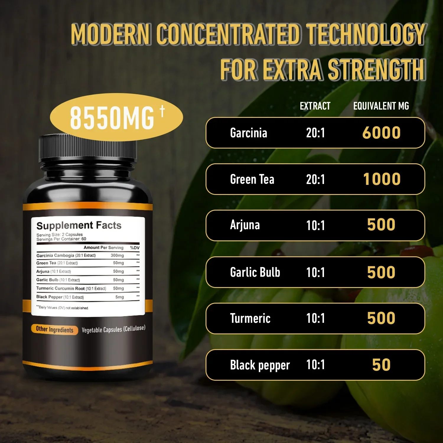 Garcinia Cambogia - for Diet Management Support Non-GMO Beauty Health, Helps with Calorie Balance