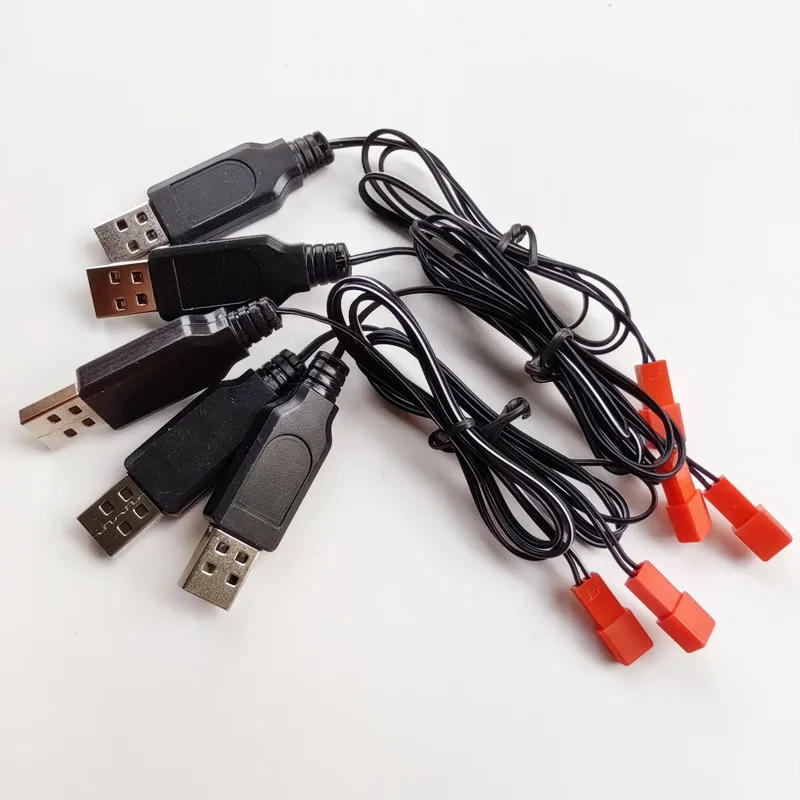 5Pcs/lot RC USB Charging 3.7V Lithium Battery Charger Cable USB Male to JST 2P Female Plug for RC Drone Quadcopter