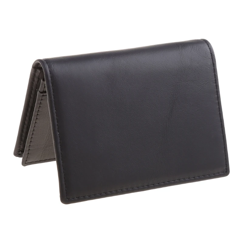 

Men Black Leather Expandable Credit Card Business Cards Holder Wallet for Cas