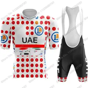 Đội UAE 2025 Bộ áo len Pink Chu kỳ, Nhà vô địch thế giới đạp xe nam Tadej Pogacar, Pháp TDF Italia Tour, áo sơ mi xe đạp đường bộ, quần short xe đạp 10 quần áo bán hàng chính đi xe đạp màu hồng - №6
