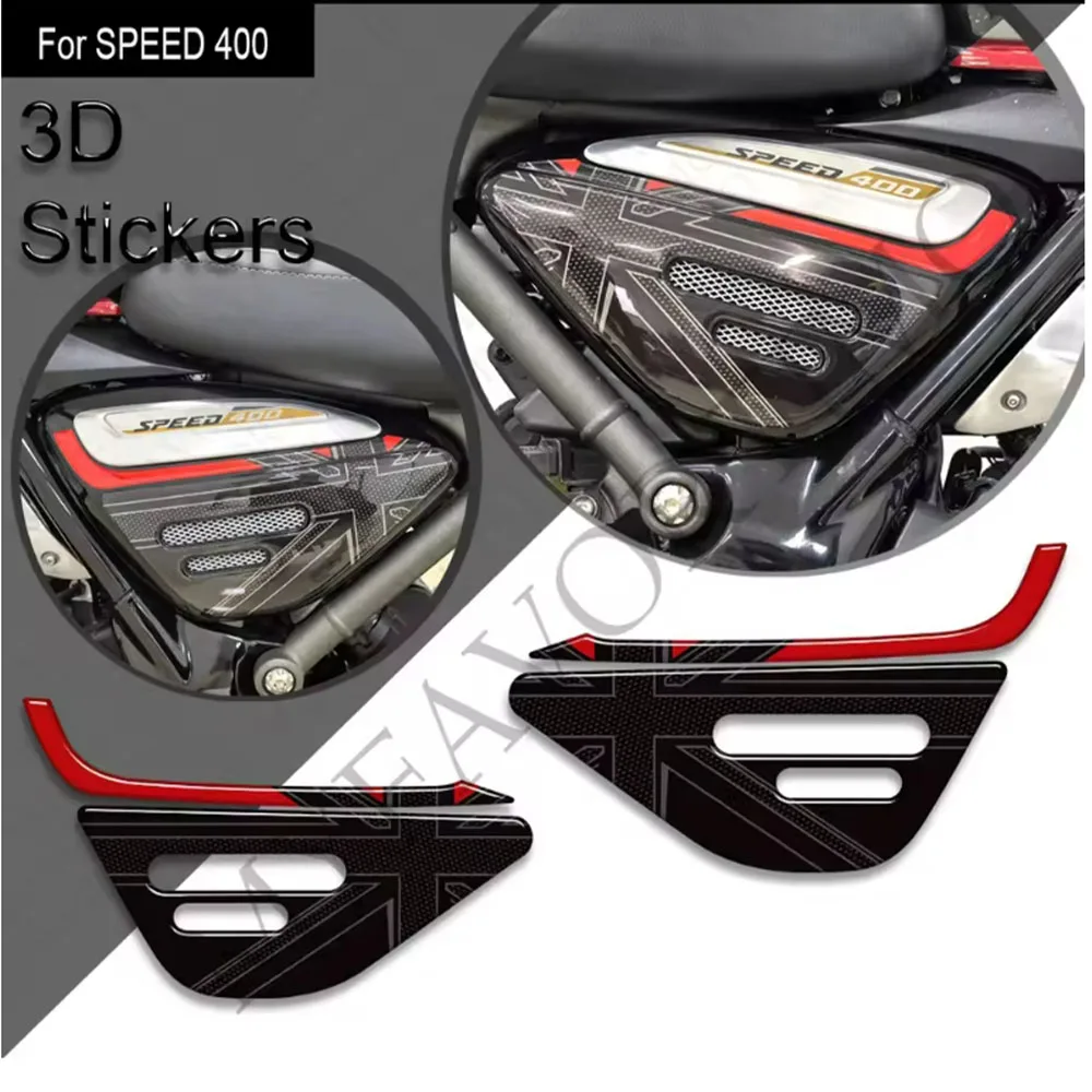 For Triumph speed 400 Protector Tank Pad Side Grips Gas Fuel Oil Kit Knee Fairing Fender Wheels Stickers Decals 2024 2025 4