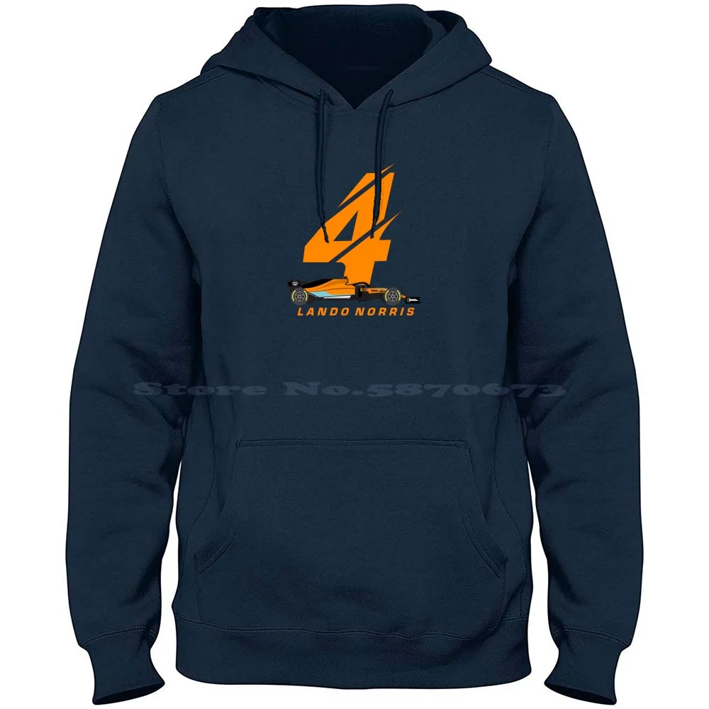 Norris 4 Racing Car 100% Cotton Hoodie Racing Car Lando Norris Ln4 Nor 4 2022 Motorsports British