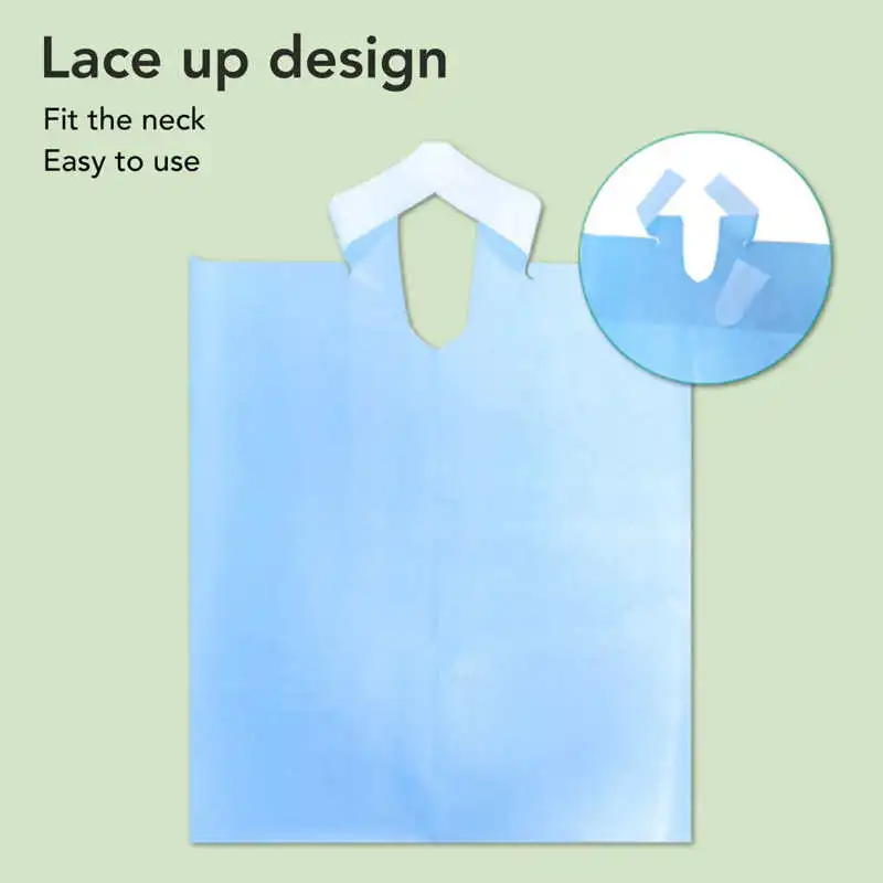 80 Sheet Disposable Dental Bib Blue Beauty Salon Restaurant Wateproof Patient Elderly Medical Paper Scarf Towels Lacing Bibs