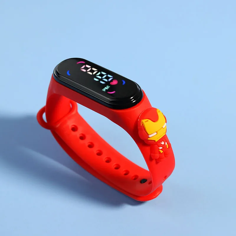 Diseny-relojes de Mickey para niños y niñas, pulsera electrónica deportiva táctil LED, muñeca de Spiderman, reloj impermeable