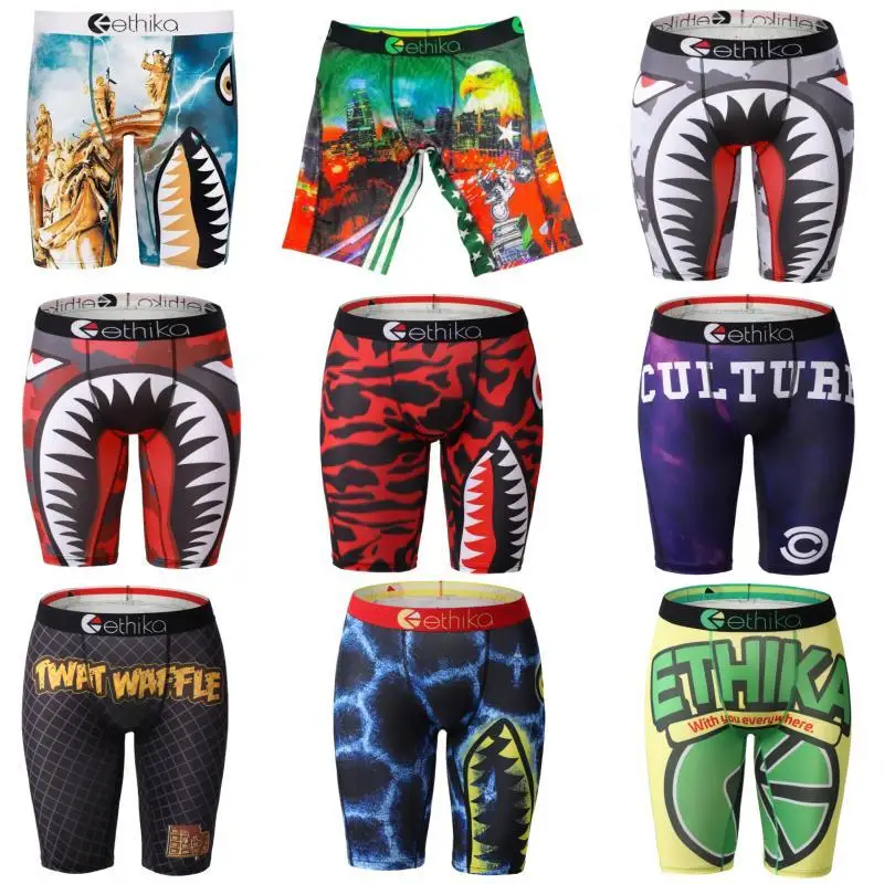 Men Boxers Sexy Men's Underwear Fashion Print Boxer Briefs Plus Size Underpants Male Summer Breathable Man Panties Boxer Trunks