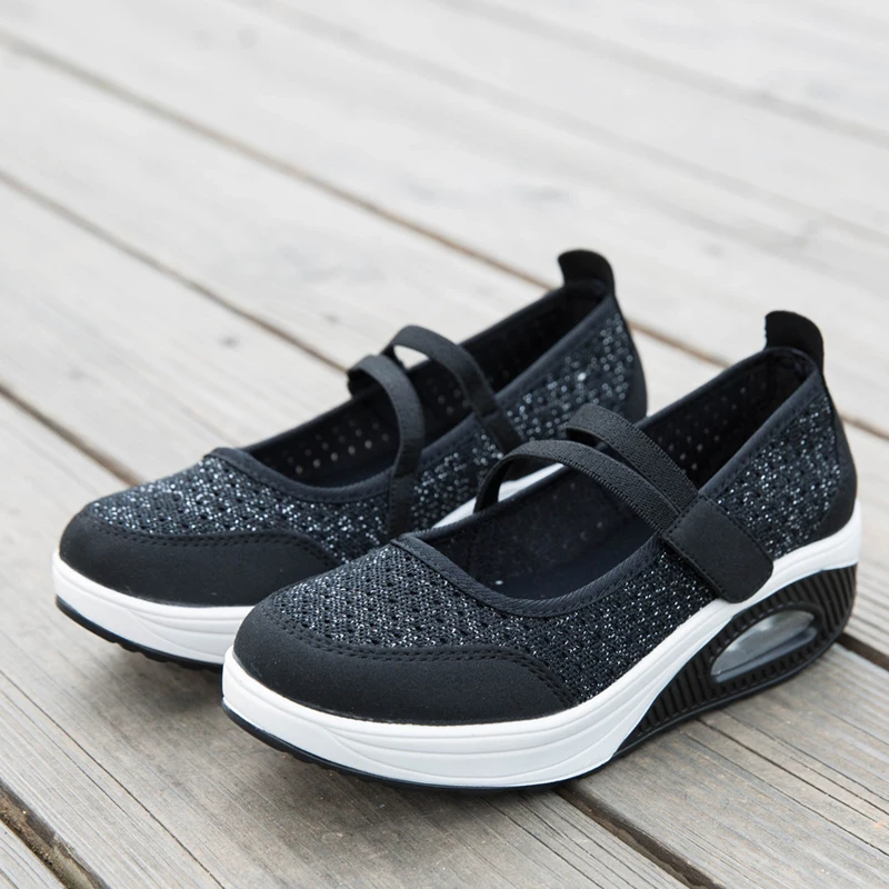 Walking Shoes Summer Women Sneakers Breathable Platform Casual Shoes Lightweight Fashion Air Cushion Flat Work Shoes