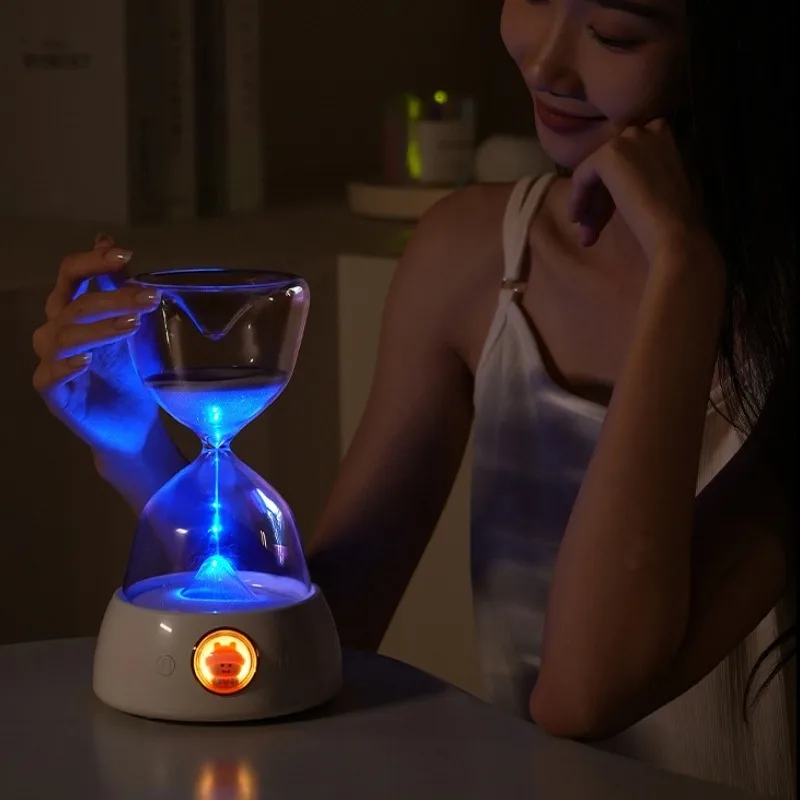 

Hot Creative Hourglass Lamp with Speakers Wireless Blue Tooth Connection BT 5.1 Desktop 7 Colorful Atmosphere Lighting Effect