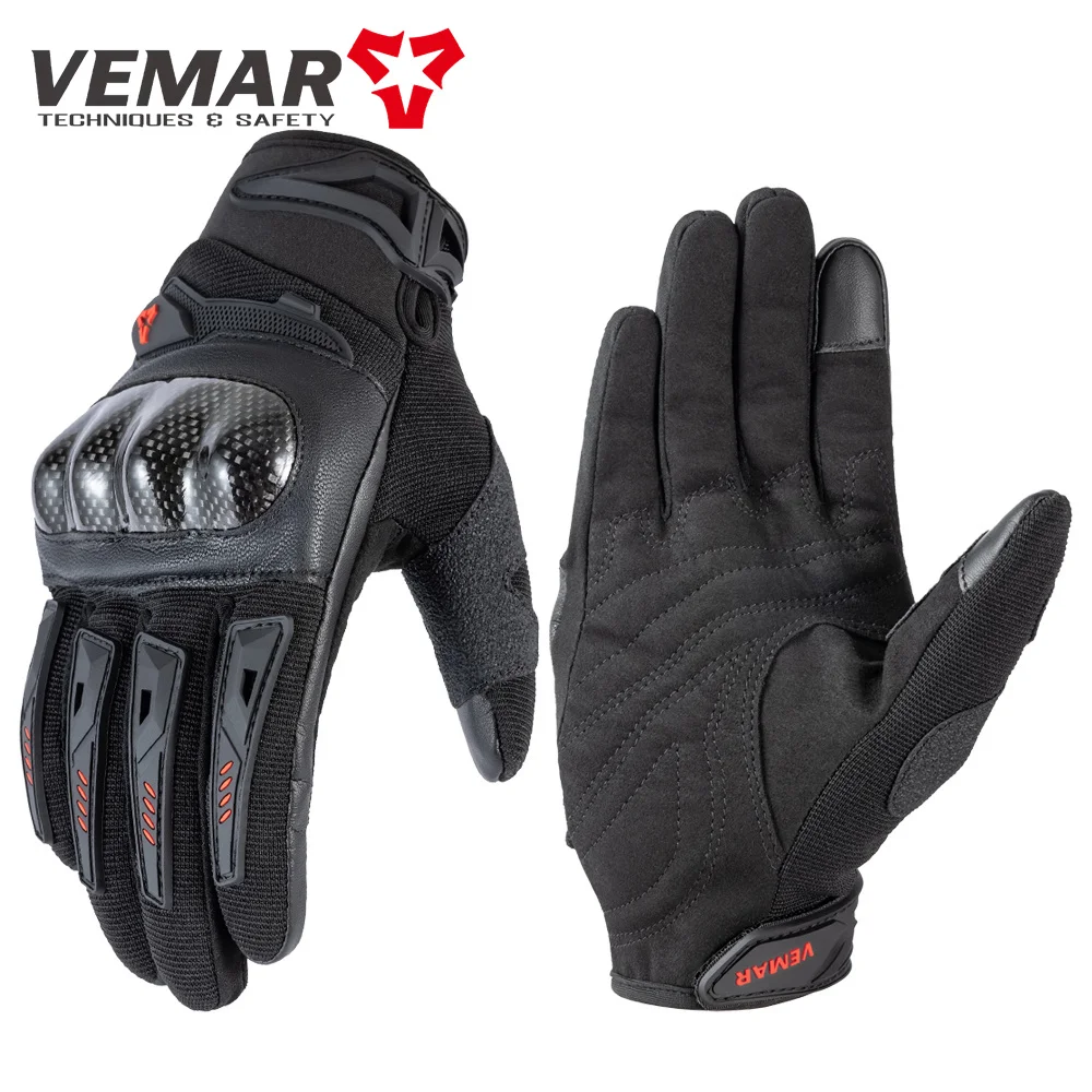 

2024 New Motorcycle Cycling Gloves Carbon Fiber Protective Motorbike Glove Touchscreen Motocross Glove Wear-resistant Breathable