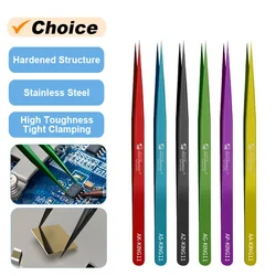 MECHANIC AZ-KING11 AZ-KING15 Phone Repair Tweezers High Tenacity Sharp Straight Curved Tip Tight Clamping Maintenance Tweezers