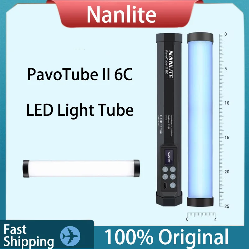 

Nanlite PavoTube II 6C Light Tube RGB LED Portable Handheld 2700-7500K Bluetooth Soft Fill Light For Photography Lighting Stick