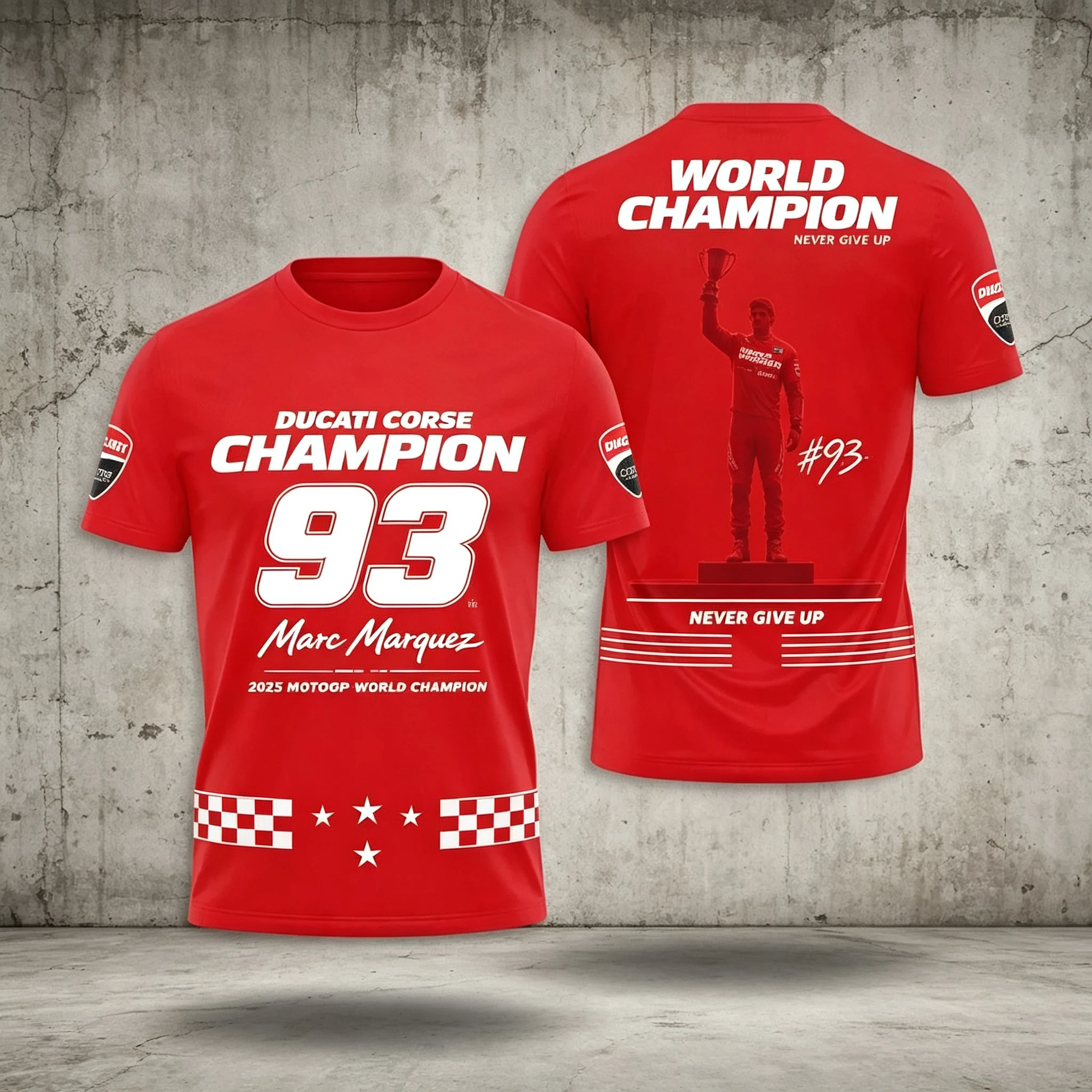 2026 New Marc Marquez MotoGP Team Fan Men's T-Shirt – 3D Printed Short-Sleeve Tee for Outdoor Extreme Sports Enthusiasts