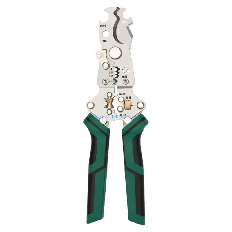 

H05E Foldable Wire Stripper with Crimping Capability Versatile Wire Processing Tool