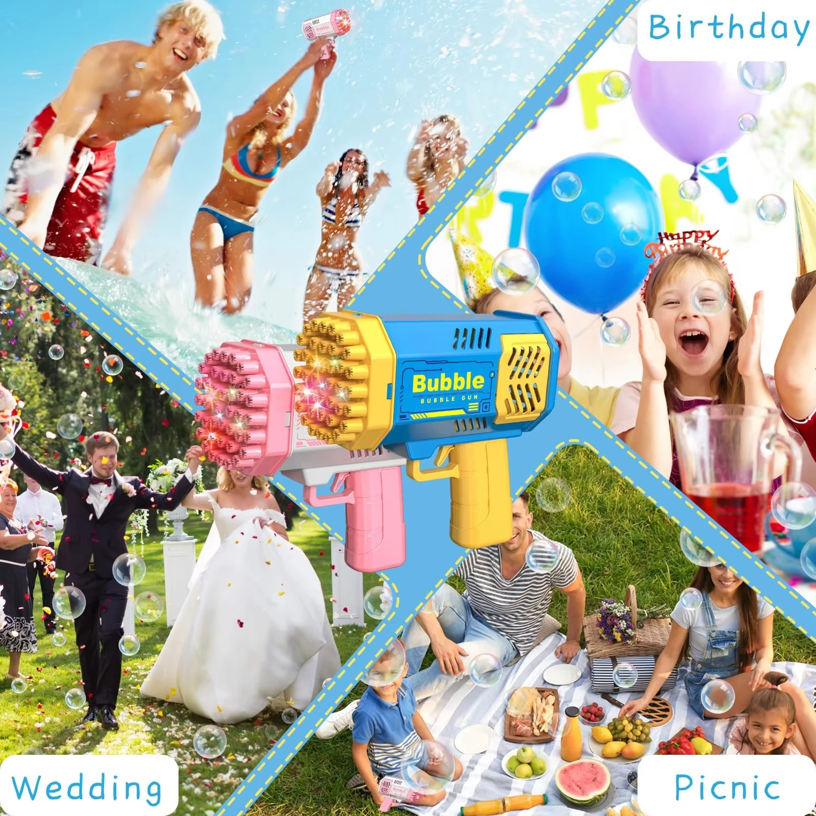 Crianças bolha arma brinquedo astronauta totalmente automático máquina de bolhas arma jogo ao ar livre brinquedo fantasia para meninos meninas presentes