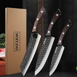 Stainless Steel Kitchen Knife Handmade Forged Butcher Knife Meat Cleaver Cutting Watermelon Fruit Chef Knife and Accessories