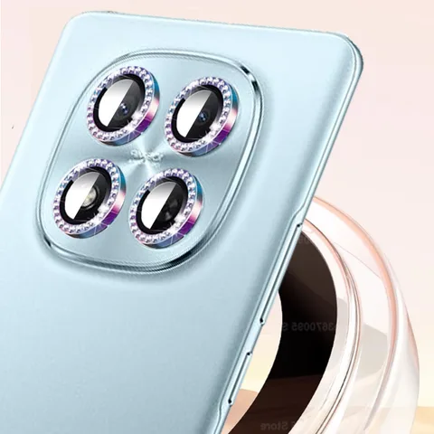 Защитная пленка для камеры с бриллиантами для Xiaomi Redmi Note 15 Pro Plus, блестящее закаленное стекло, задняя линза из сплава, металлическое кольцо note15 15pro 15Pro+