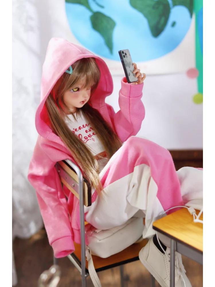 Roupas de boneca bjd para bonecas 1/4, conjunto de roupas esportivas azuis e rosa, acessórios de roupas para bonecas (sem bonecas)