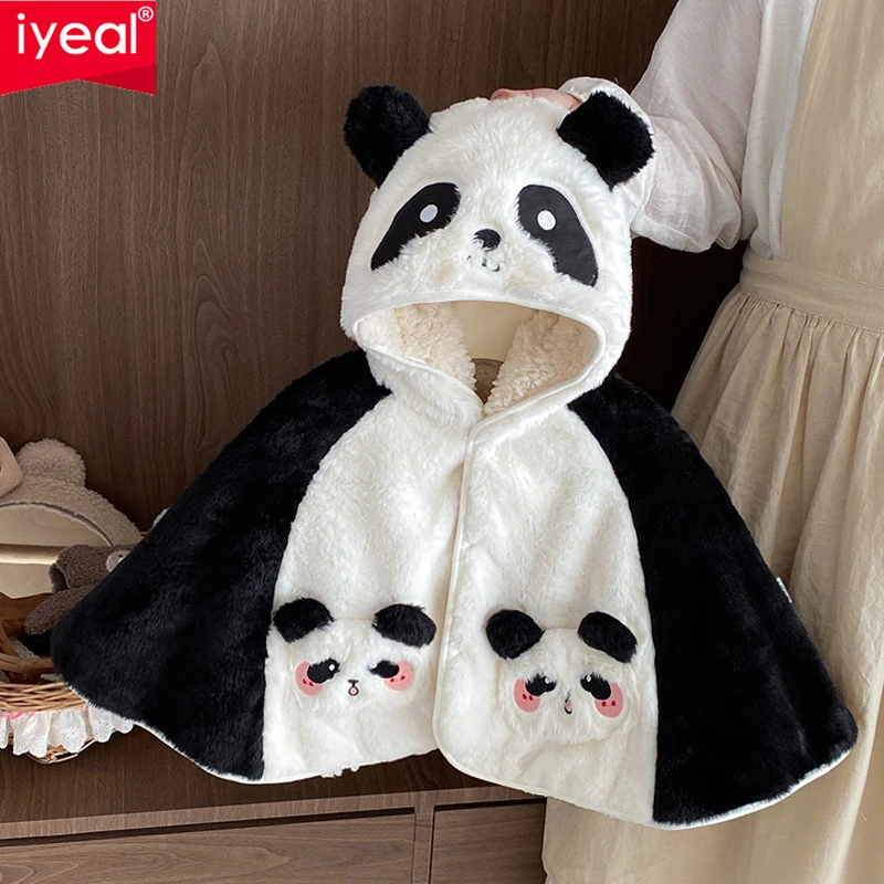 

IYEAL Baby Girl's Warm and Velvet Cloak Winter Clothing New Baby Girl Thick Warm Clothing Little Girl Panda Shawl