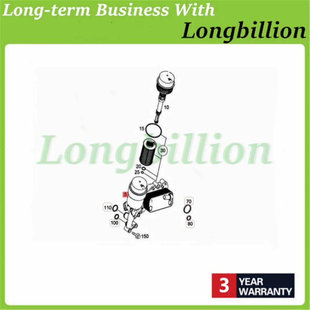 ออยล์คูลเลอร์ชุดซีลน้ำมันหล่อเย็น OM651 6511801310 6511800665 6511800810สำหรับเมอร์เซดีส E-CLASS