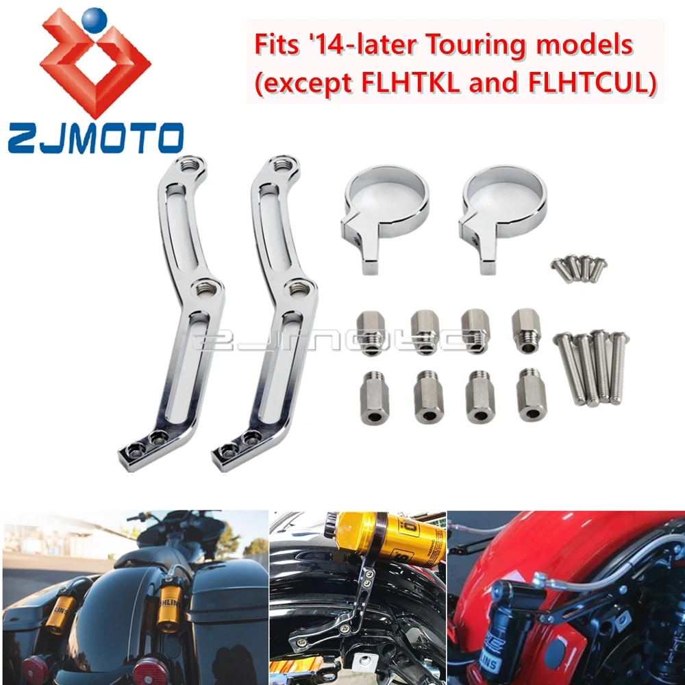 

Motorcycle Ohlins Remote Shock Reservoir Mount Bracket For Harley Touring Road King Electra Street Glide Ultra Classic 2014-2022