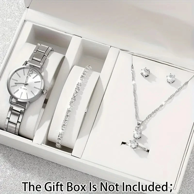 6pc Women's Light Luxury Four Piece Watch Gift | Fashionable Quartz Watch , Showcasing Daily Elegance