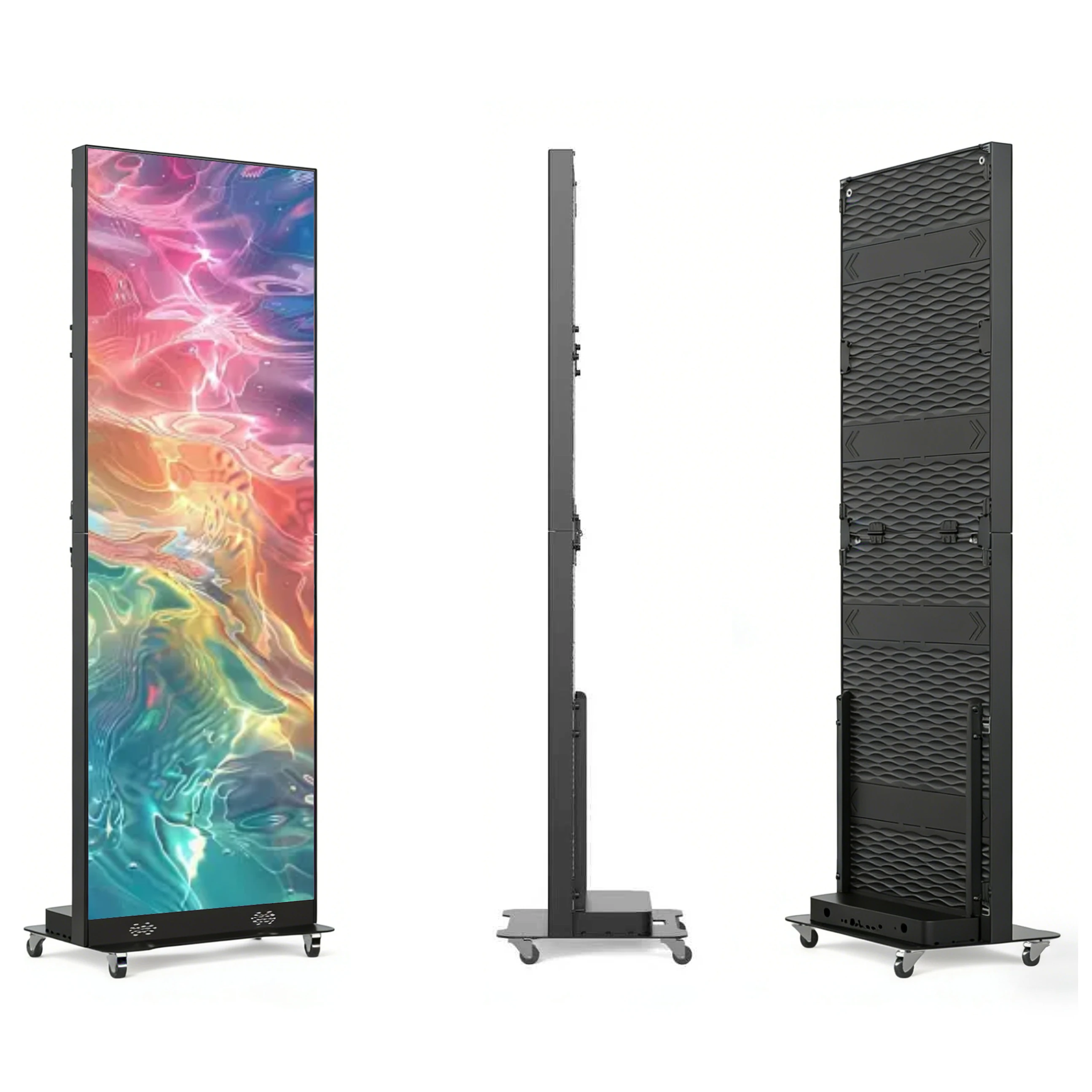Floor Standing LED Poster Screen with P1.538 P1.86 P2.5 WiFi Control for Indoor HD Advertising and Retail Window Digital Signage