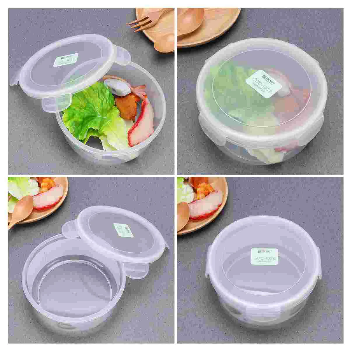 Plastic Preservation Box Large Capacity Round Case Kitchen Food Storage Box Transparent Food Container for Home (2500ml)