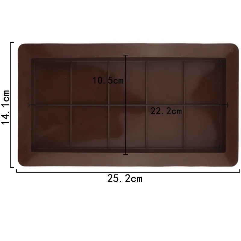 10 Even Chocolate Bar Molds Silicone Cake Molds Break Apart Wax Melt Mould Easy Release Rectangle Durable For DIY Handmade Cake