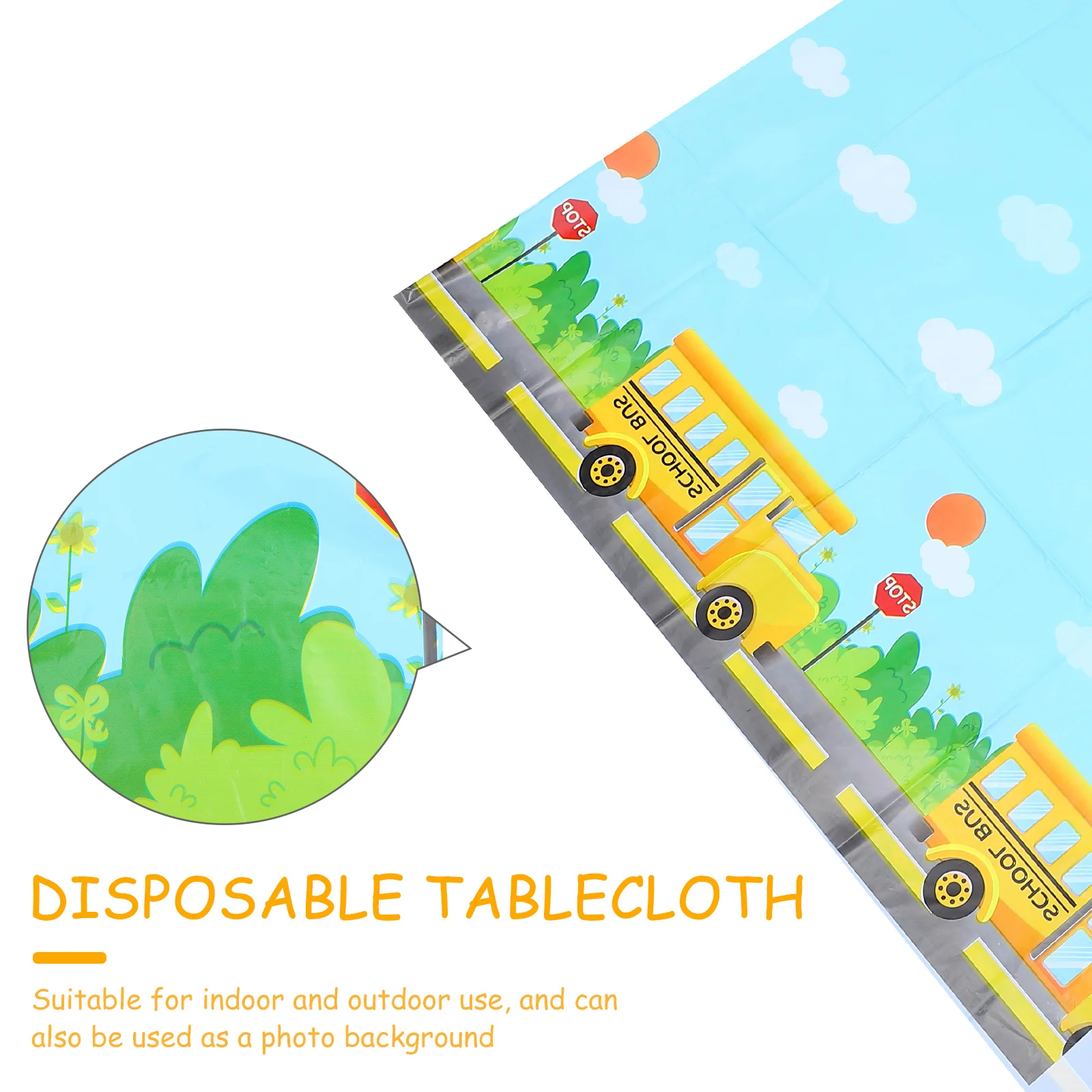

Back To School PE Tablecloth Disposable Party Tablecloth Bright Colors High Color Fastness Perfect Home Decor Gift