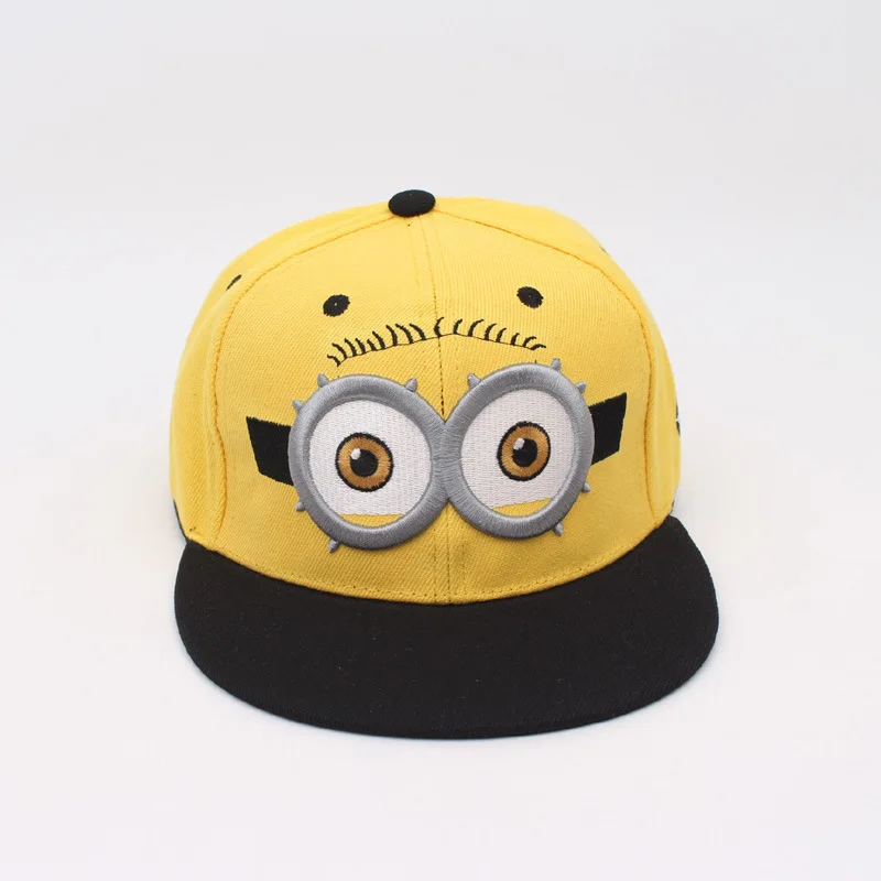 Miniso animation parent-child minions flat-brimmed hip-hop hat fashionable street dance baseball hat cute eyes sun hat