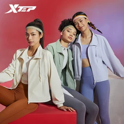 Xtep Women's Jacket Solid Color Causal Fashion Wind-Proof Jacket Female Vintage Streetwear Collar 2023 Women Tops 877328150045