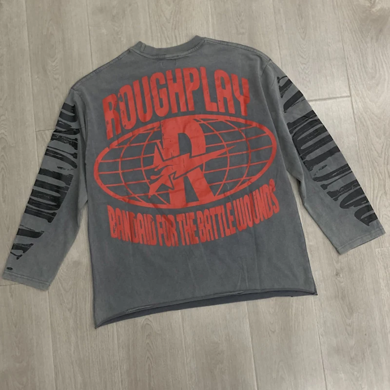 26SS New High Quality Street Lashion Hip Hop Rough Long Sleeved Fall Men's Women's Loose Casual T-Shirt view 3
