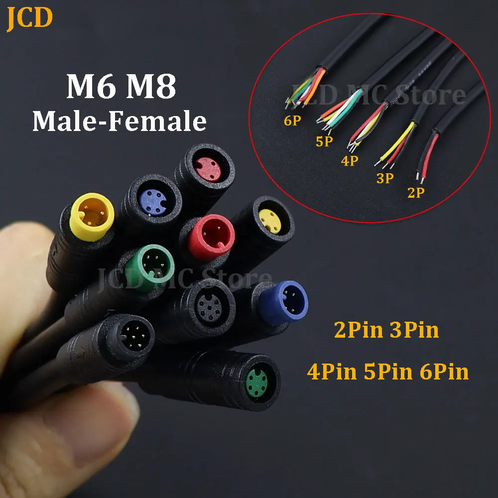 

M6 M8 Julet Sensor Waterproof Electric Bicycle Butt Joint Plug 2 3 4 5 6 Pin Male Female Ebike Display Cable Connector