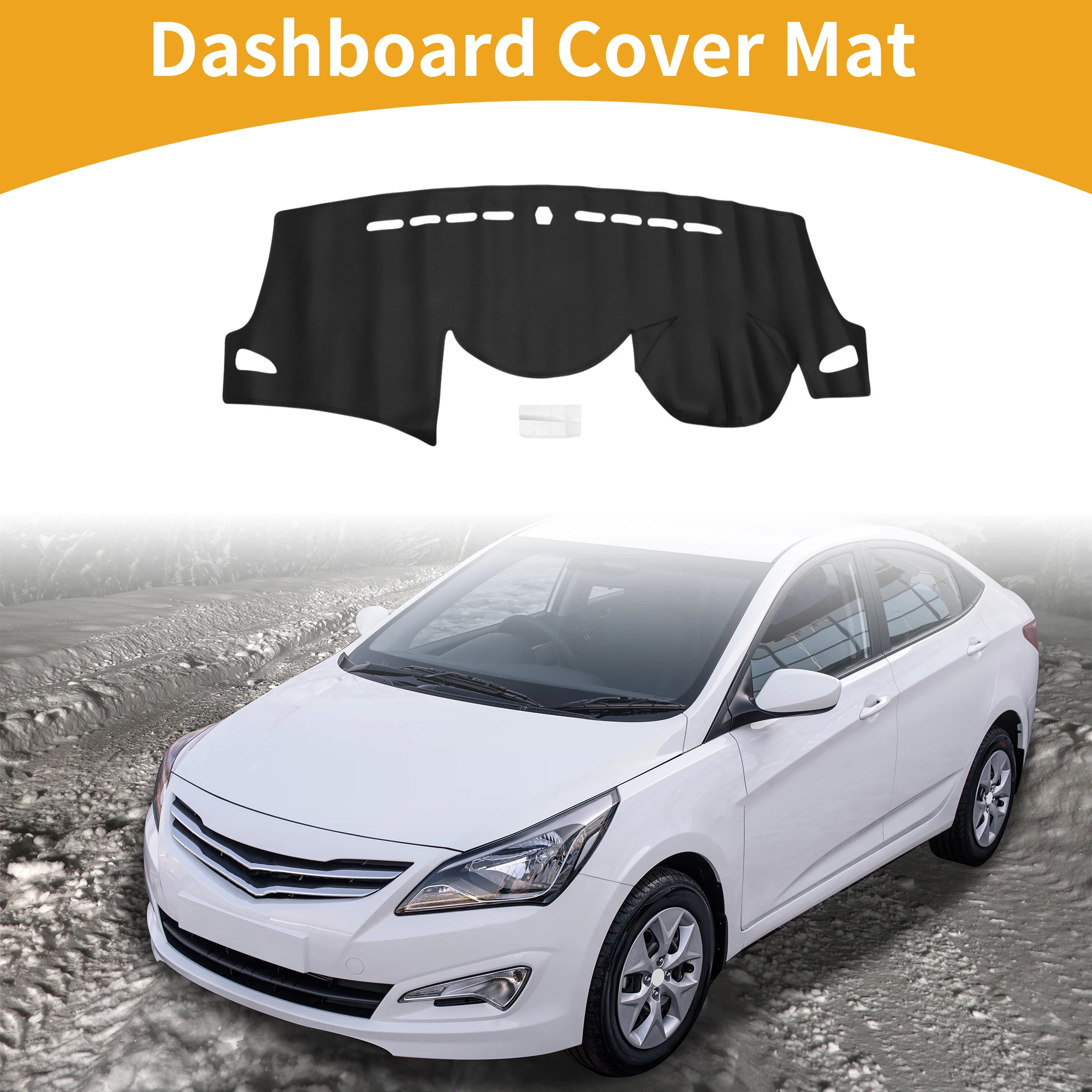 UXCELL Dashboard Cover for Hyundai Elantra 2012-2017 Black 1 Pcs Anti-Slip