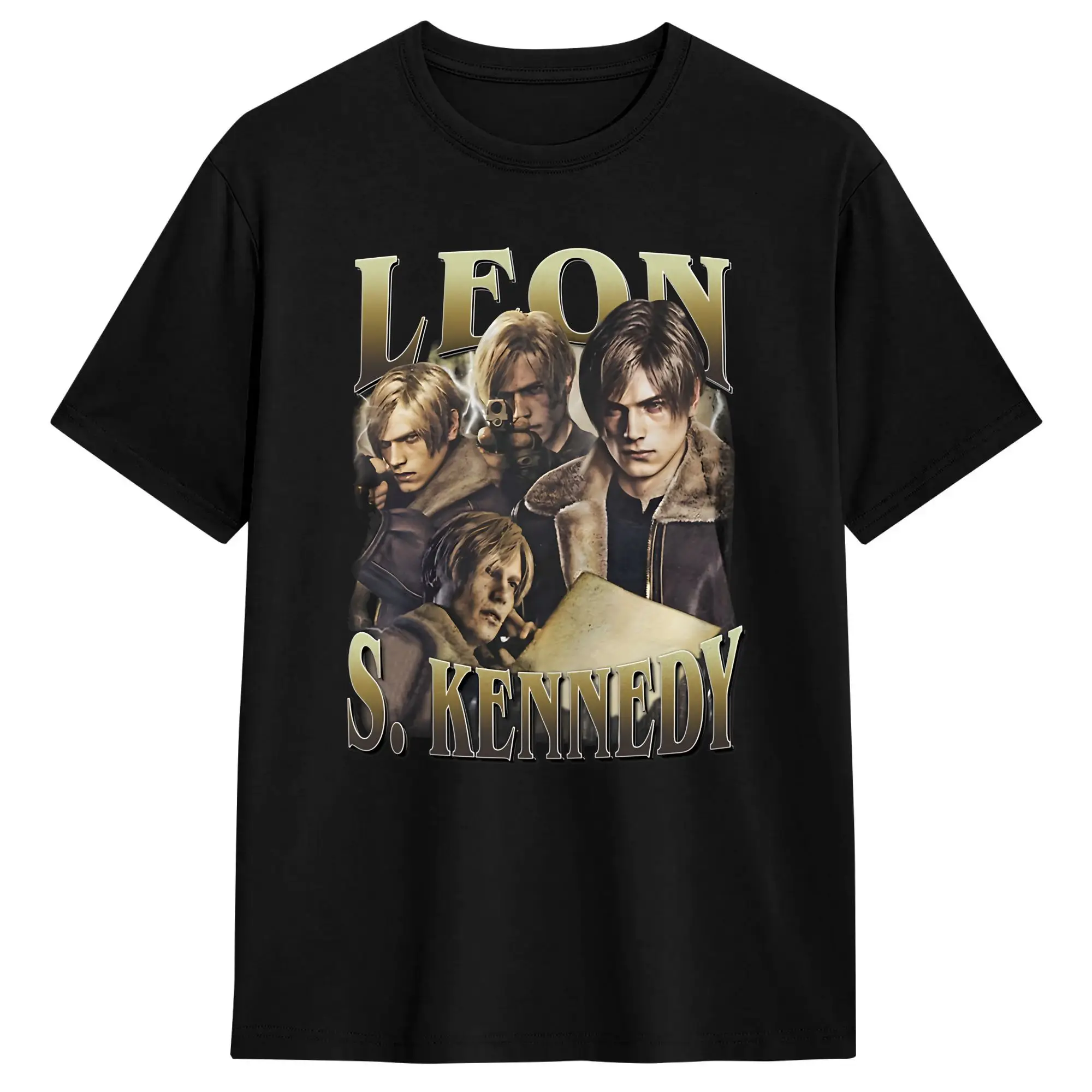 Men's Limited Leon S. Kennedy T-Shirts  Pure Cotton Clothing Summer Vintage Short-Sleeve T Shirt O-Neck Leisure Print Tee Shirt