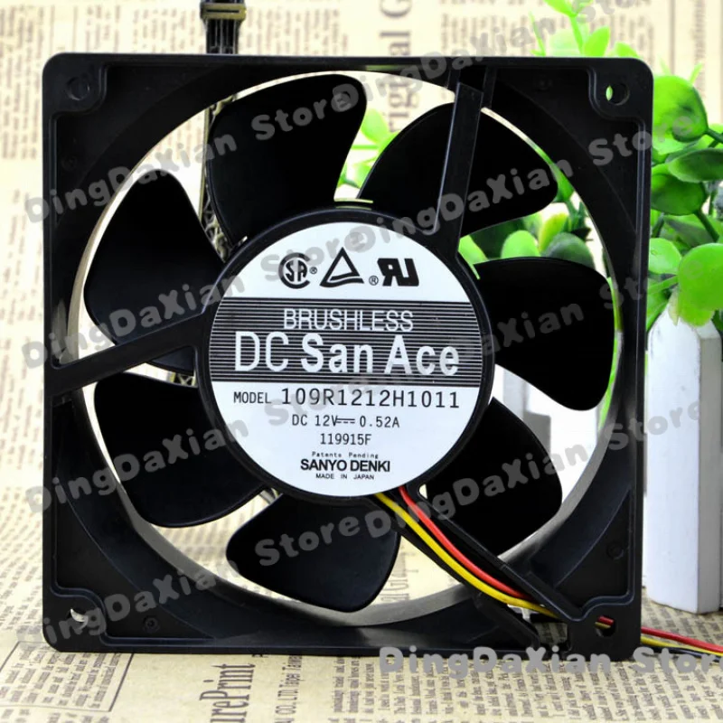 D 1PCS DC12V 0.52A 3-Pin Chassis Cooling Fan For Sanyo San Ace 109R1212H1011 120×120×38mm 12CM
