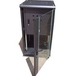 Custom 19 inch Network Cabinet Floor standing rack server cabinet with front glass door