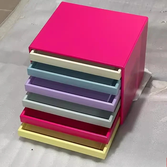 Painted tray jewelry storage cabinet Floor-to-ceiling desktop jewelry cabinet 5