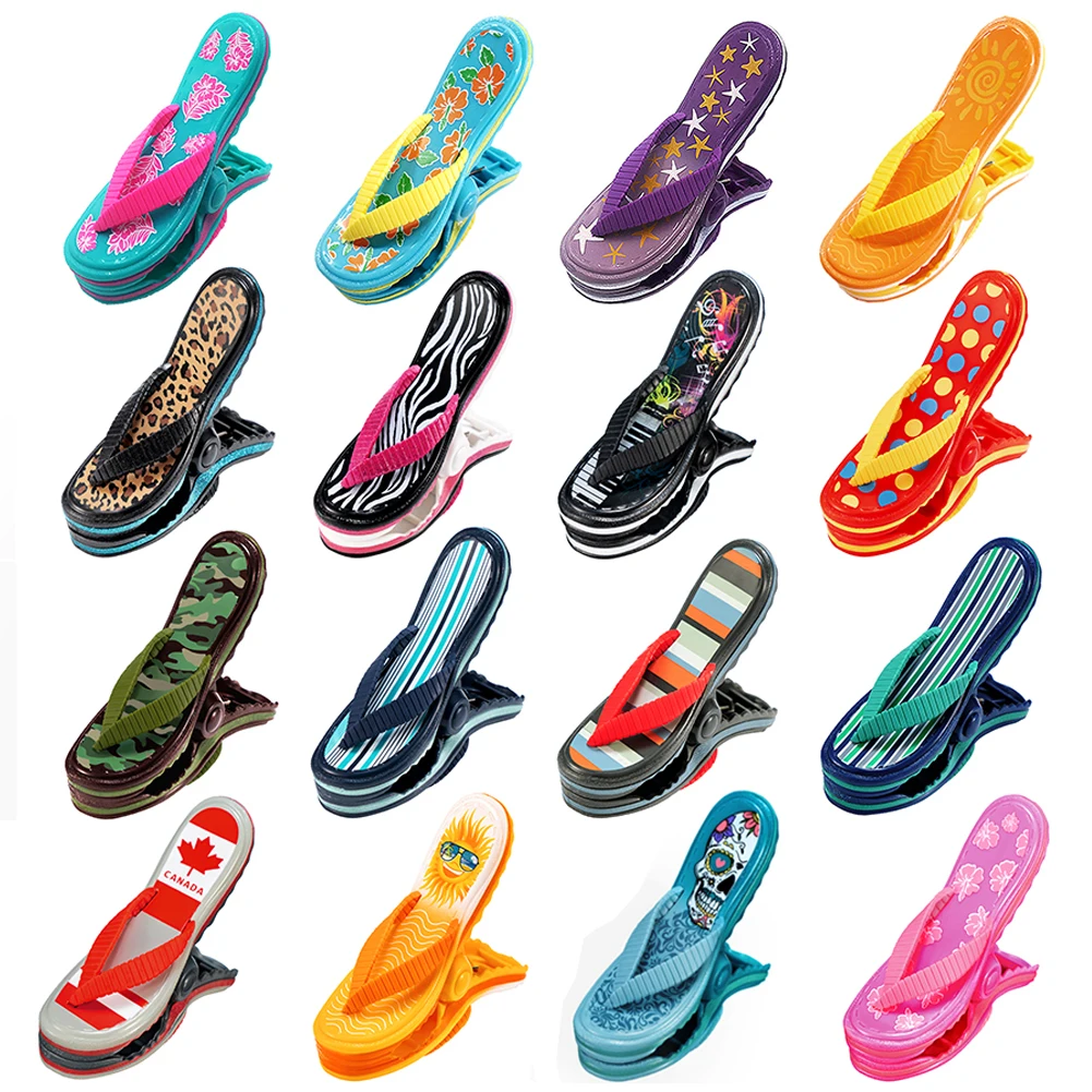 

1 Pcs Flip Flop Plastic Beach Towel Clips For Beach Pool Chairs Cruise Ship Lounge Large Cute Clothespins Holder Pegs Clamps