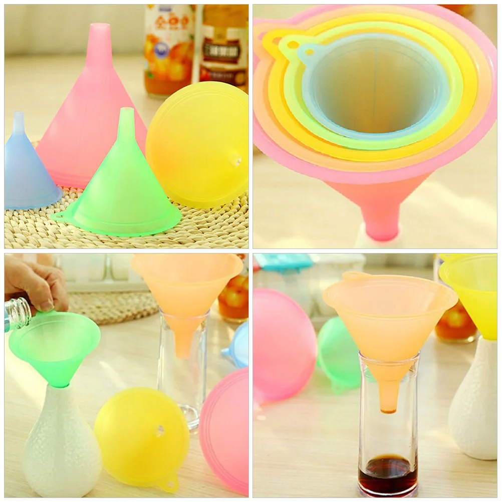 

5Pcs Kitchen Funnels Plastic Set Liquid Oil Food Powder Filling Bottles Kitchen Accessory Food Funnel Liquid Funnel