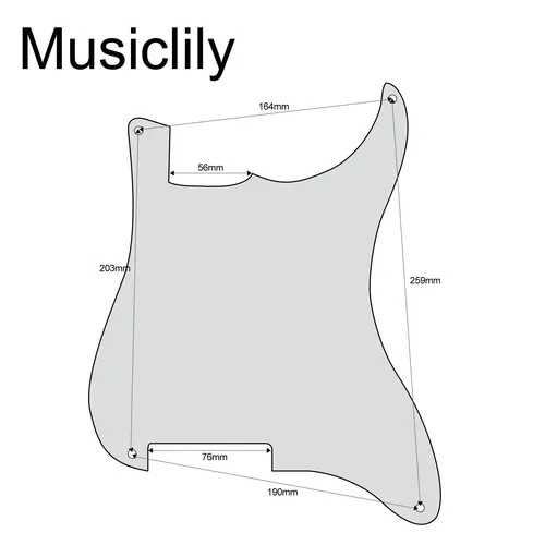 Imagen 2 del producto Musiclily Pro 4 Hole Guitar ST Pickguard Material en blanco para guitarra estilo ST personalizada
