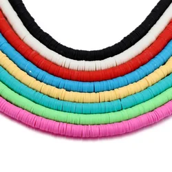 16Inch 6mm Colorful Flat Round Polymer Clay Beads Chip Disk Loose Spacer Necklace Handmade Beads For DIY Jewelry Making Supplies