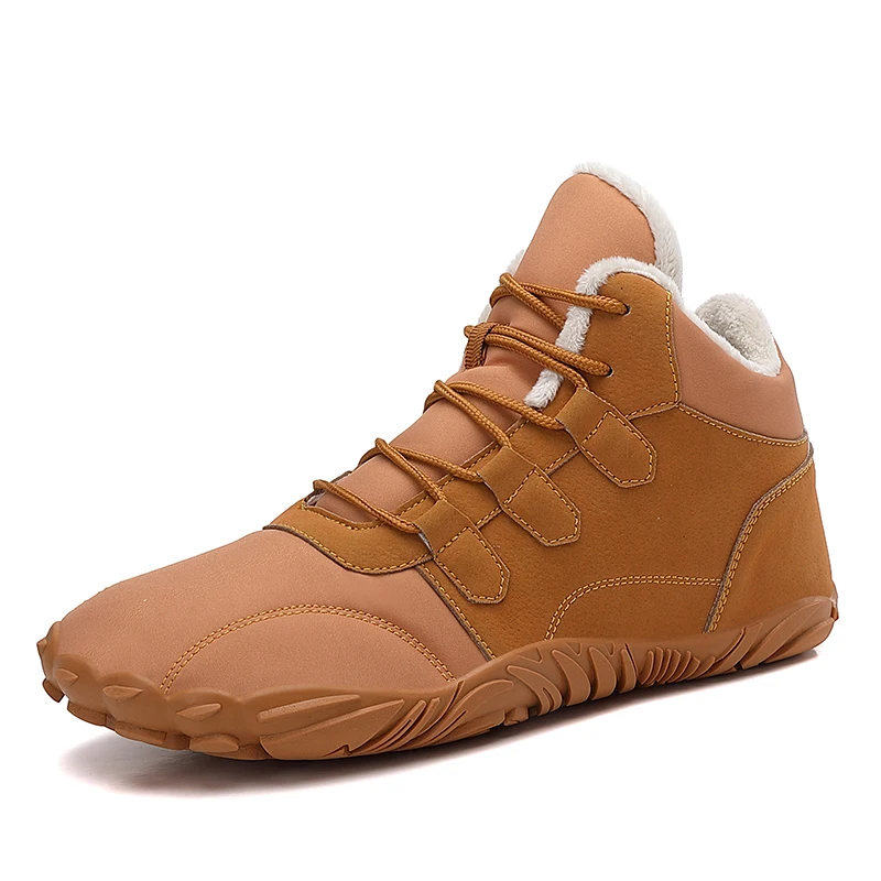 

Men Winter Snow Boots Running Sneakers Non Slip Casual Barefoot Shoes Waterproof High Top Ankle Shoes for Travel Climbing Hiking
