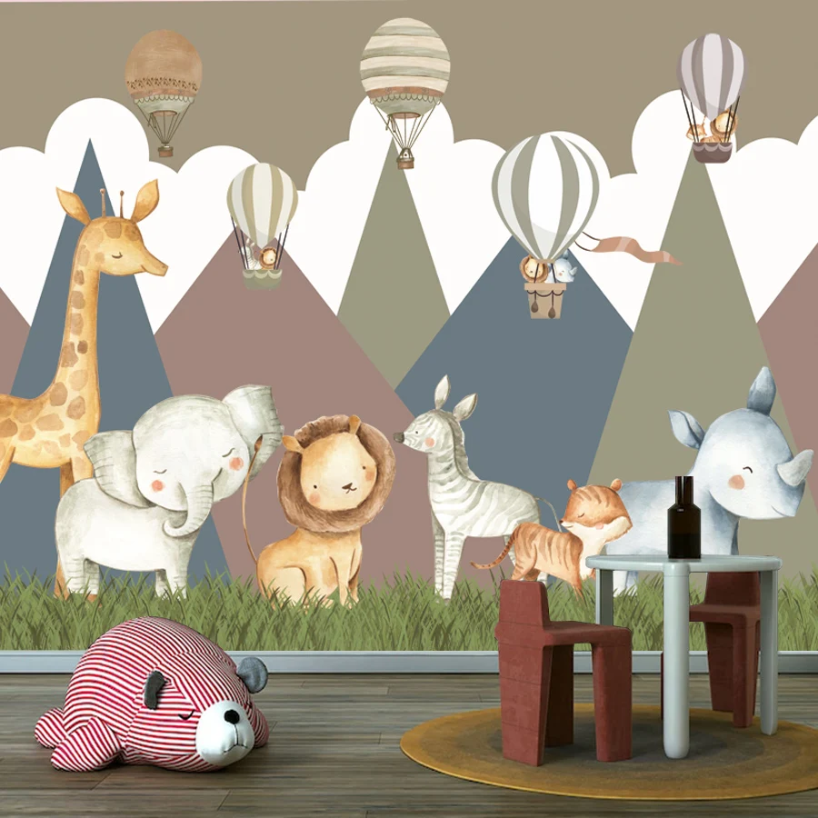 

Cartoon Custom Peel and Stick Wallpapers for Living Room Walls Papers Home Decor Jungle Safari Animals Kids Baby's Bedroon Mural