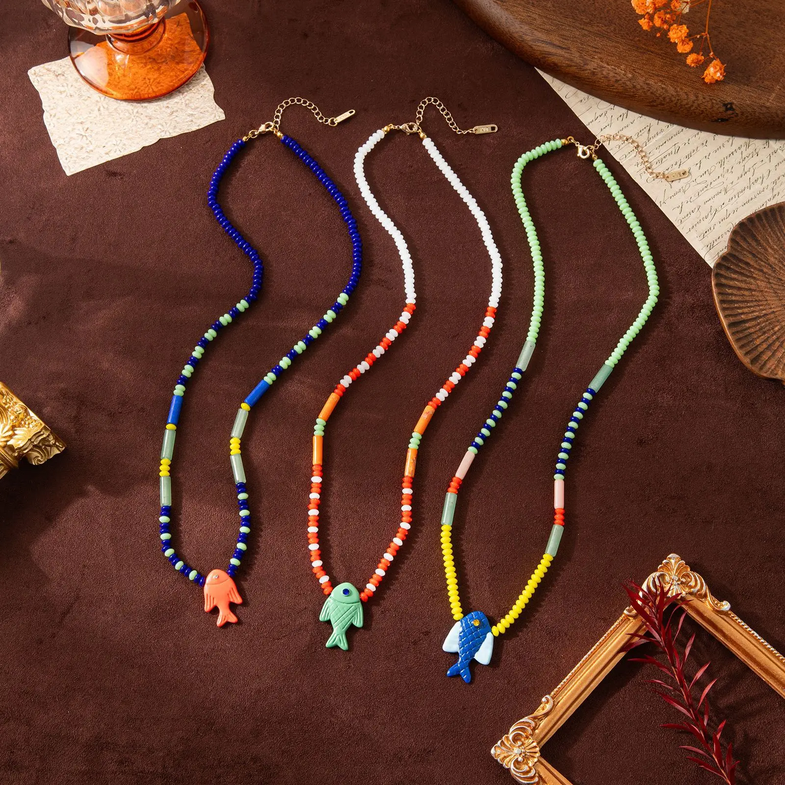 Pendant Necklace Ocean-Inspired Small Fish Necklace Ocean Series Necklace Copper For Everyday Wear Outdoor Events Summer Outing