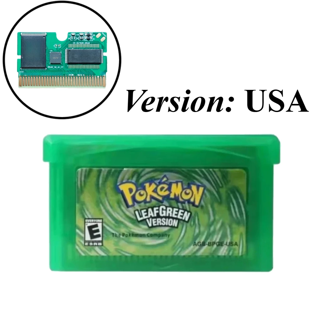 32 Bit Video Pokémon  GBA Game Card Bundle USA Version Ruby Sapphire Emerald FireRed LeafGreen Gameboy Advance Cartridge view 3