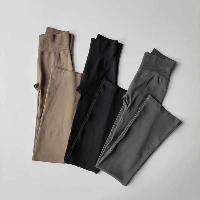 سلس مضيئة طماق اليوغا السراويل النساء جرس قيعان اليوغا السراويل عالية الخصر سراويل رياضية عالية مرونة رياضة ضيق الرياضة