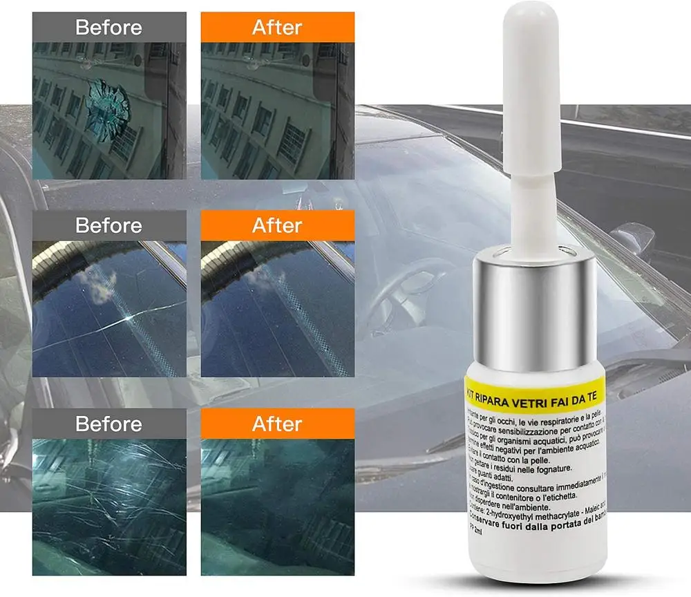 Rain-x 600001 Windshield Repair Kit Car Cracked Glass Windscreen Repair Tool Resin Sealer DIY Auto Window Screen Polishing