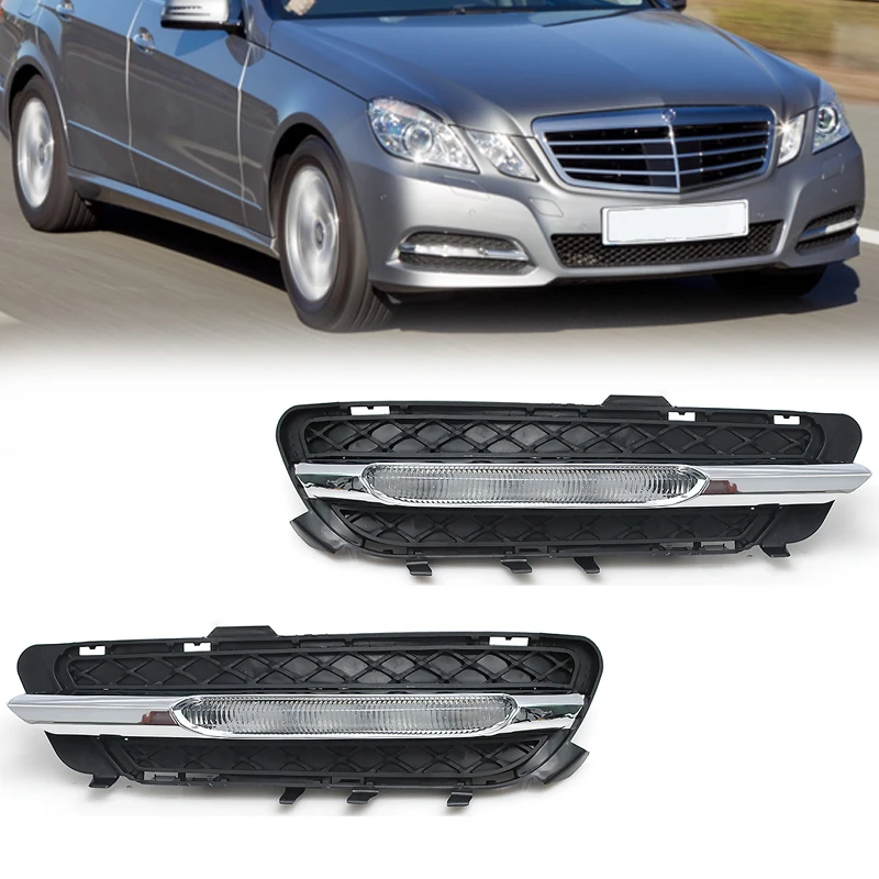 Image of Auto Front LED Tagfahrlicht DRL Nebel Licht Für Mercedes Benz WIR-KLASSE W212 2009 2010 2011 2012 2128851574 2128851674
