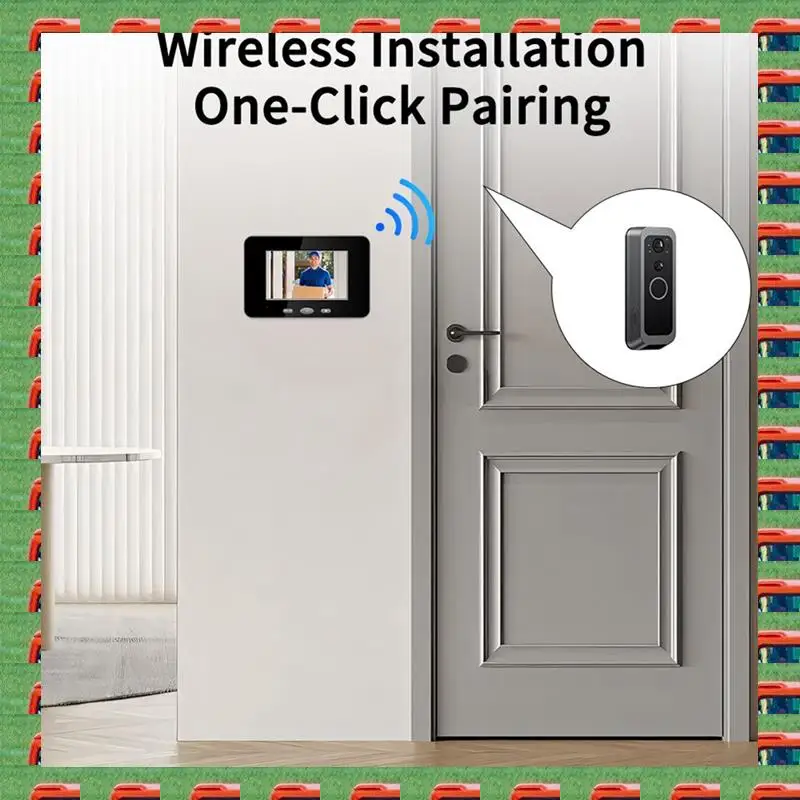 

ABMO Smart Home Security Wireless Intercom Doorbell Video Door Viewer Waterproof IR Night Vision Door Camera No Need Network