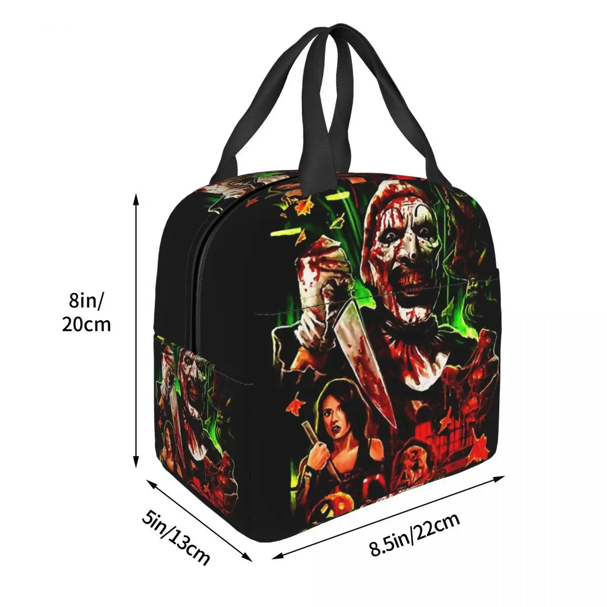 Halloween Terrifier Movie Art Insulated Lunch Bag for Women The Clown Horror Thermal Cooler Lunch Box Kids School Children